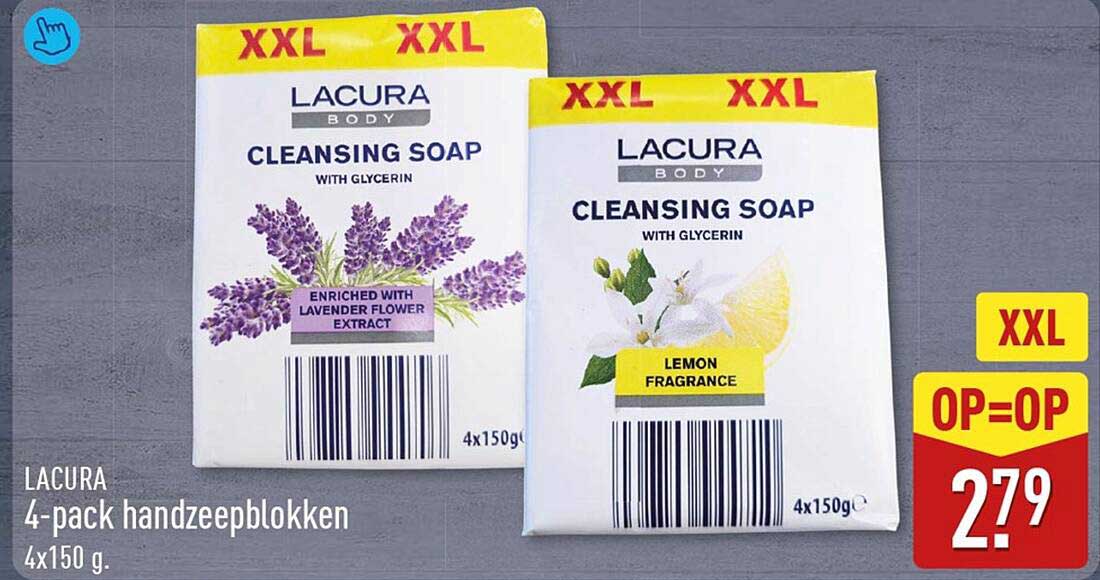 LACURA 4-pack handzeepblokken