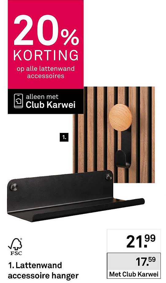 Lattenwand accessoire hanger