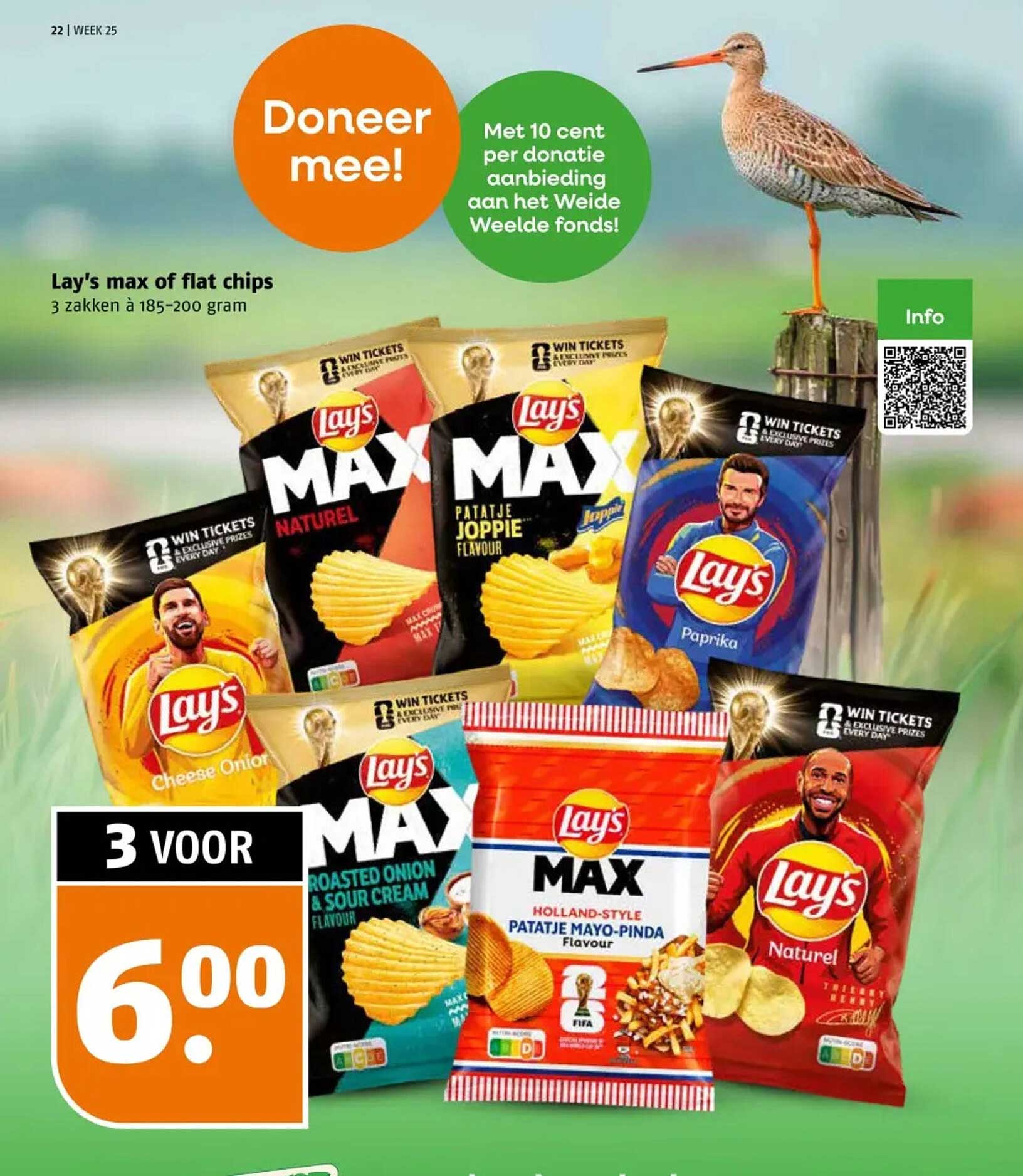 Lay’s max of flat chips 3 zakken à 185-200 gram
