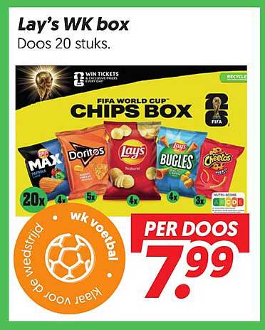 Lay's WK box Doos 20 stuks.