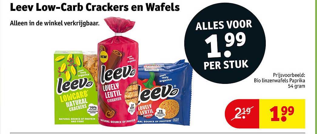 Leev Low-Carb Crackers en Wafels