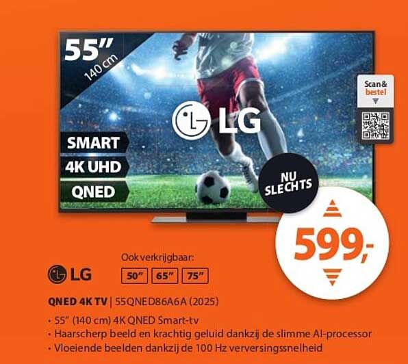 LG QNED 4K TV 55QNED86A6A (2025)