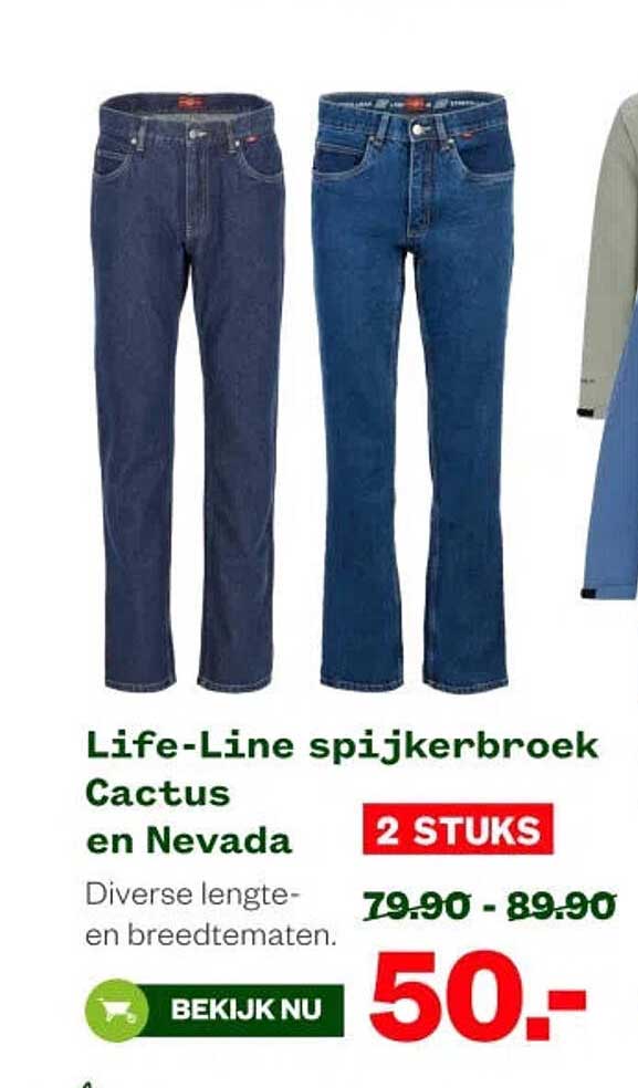 Life-Line spijkerbroek Cactus en Nevada 2 STUKS