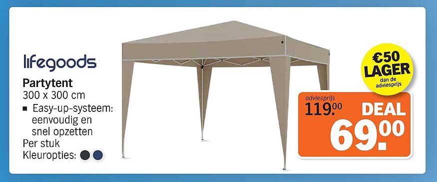 Lifegoods Partytent 300 x 300 cm