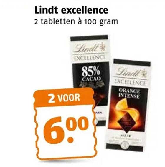 Lindt excellence 2 tabletten à 100 gram 2 voor