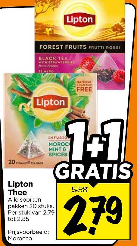 Lipton Thee 1+1 GRATIS