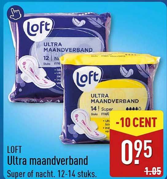 LOFT Ultra maandverband Super of nacht. 12-14 stuks.