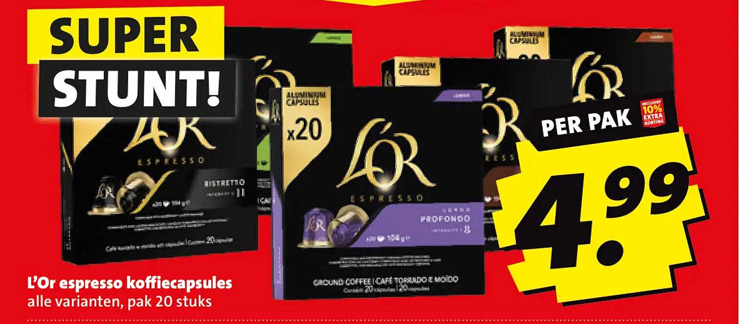 L’Or espresso koffiecapsules alle varianten, pak 20 stuks