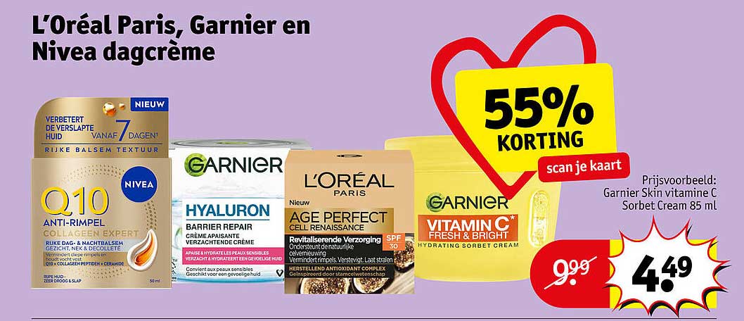 L’Oréal Paris, Garnier en Nivea dagcrème
