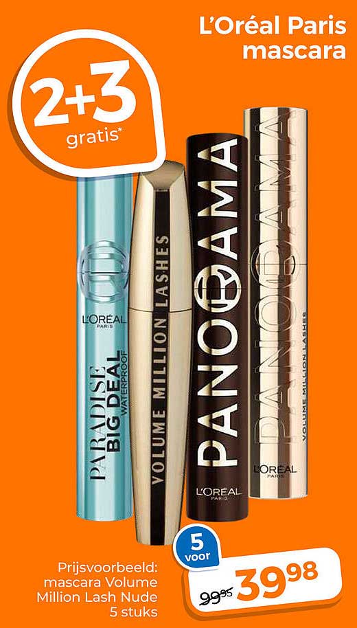 L'Oréal Paris mascara 2+3 gratis