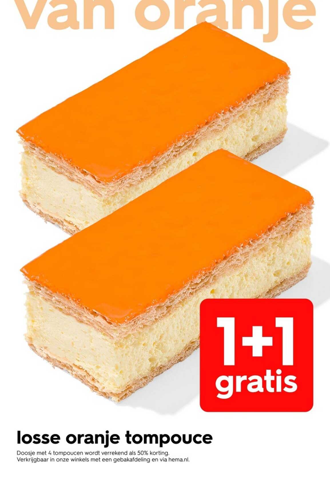 losse oranje tompouce 1+1 gratis