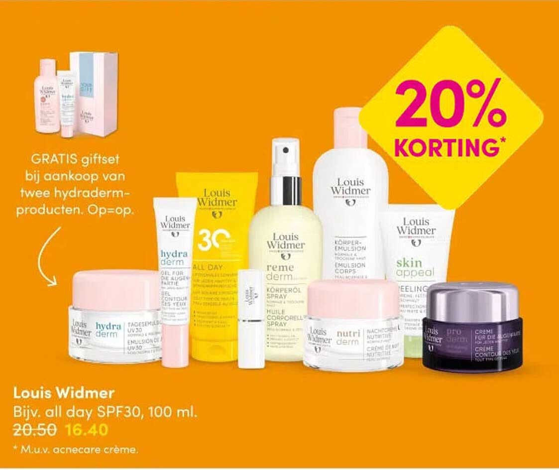 Louis Widmer Bijv. all day SPF30, 100 ml. 20% KORTING*