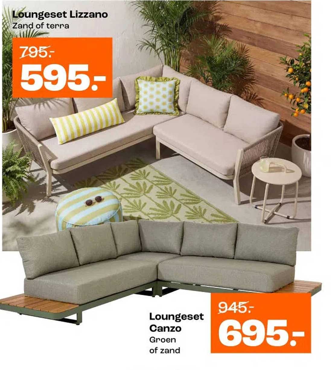 Loungeset Lizzano Zand of terra