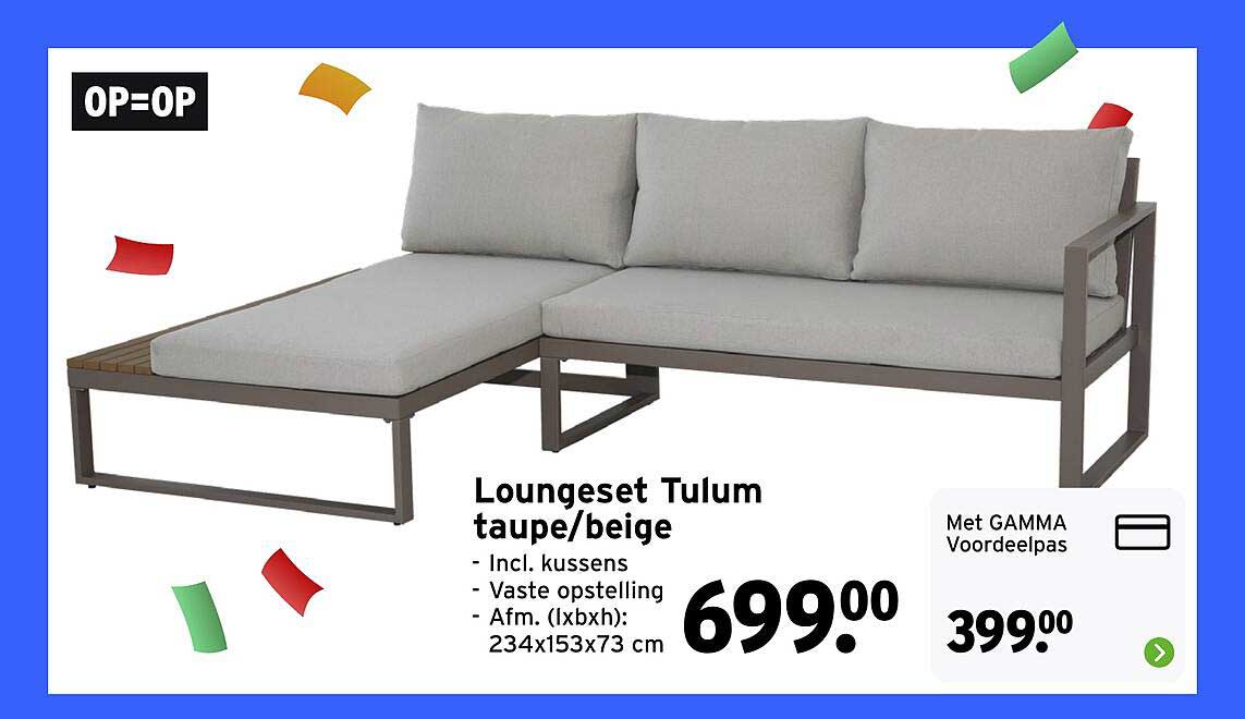 Loungeset Tulum taupe/beige