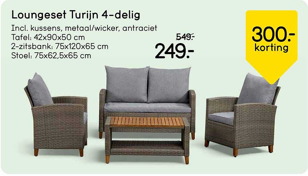Loungeset Turijn 4-delig