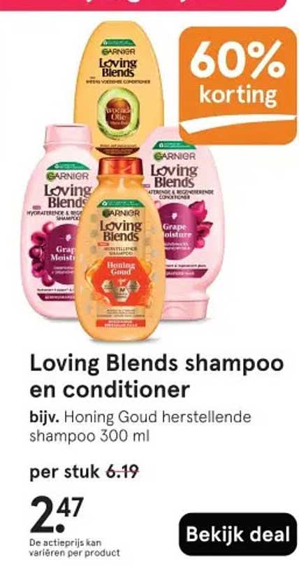 Loving Blends shampoo en conditioner 60% korting