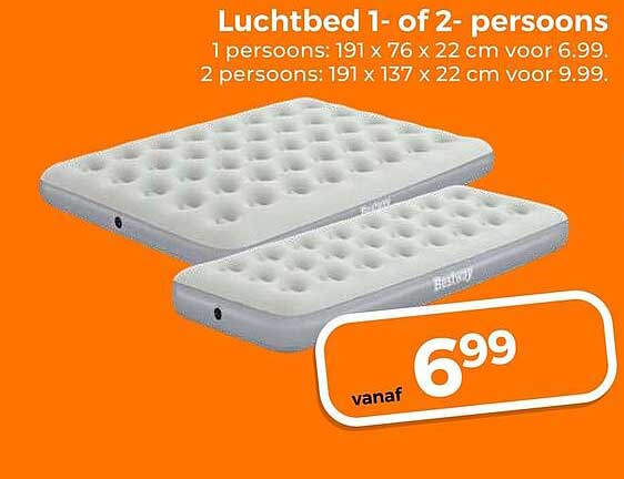 Luchtbed 1- of 2-persoons