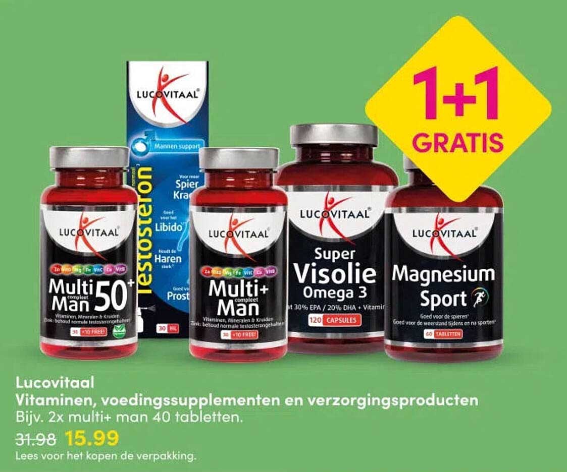 Lucovitaal Vitaminen, voedingssupplementen en verzorgingsproducten 1+1 GRATIS
