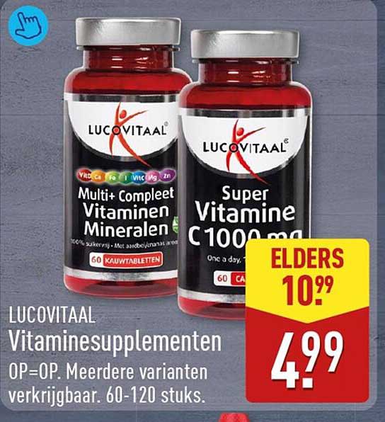 LUCOVITAAL vitaminesupplementen OP=OP. Meerdere varianten verkrijgbaar. 60-120 stuks.