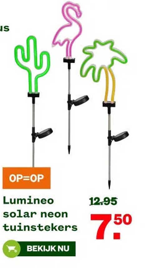 Lumineo solar neon tuinstekers OP=OP
