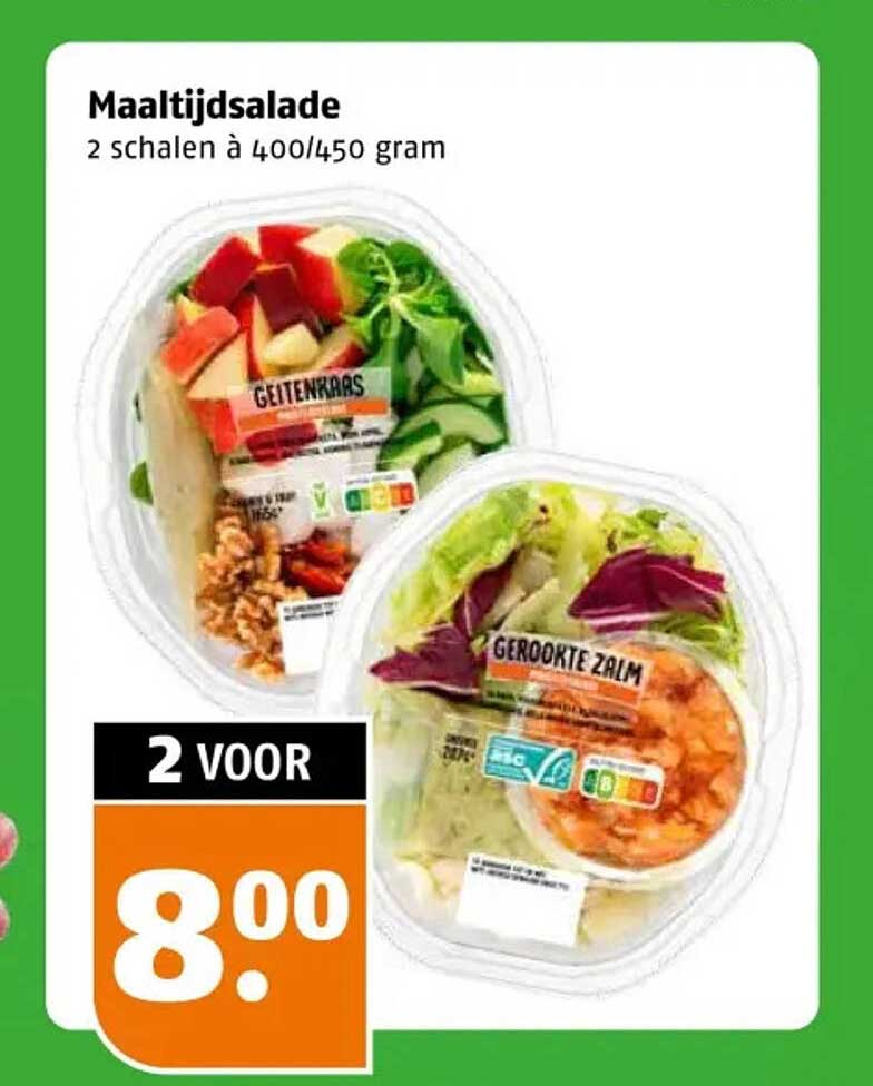 Maaltijdsalade 2 schalen à 400/450 gram 2 voor