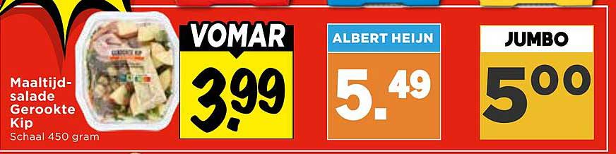 Maaltijdsalade Gerookte Kip Schaal 450 gram