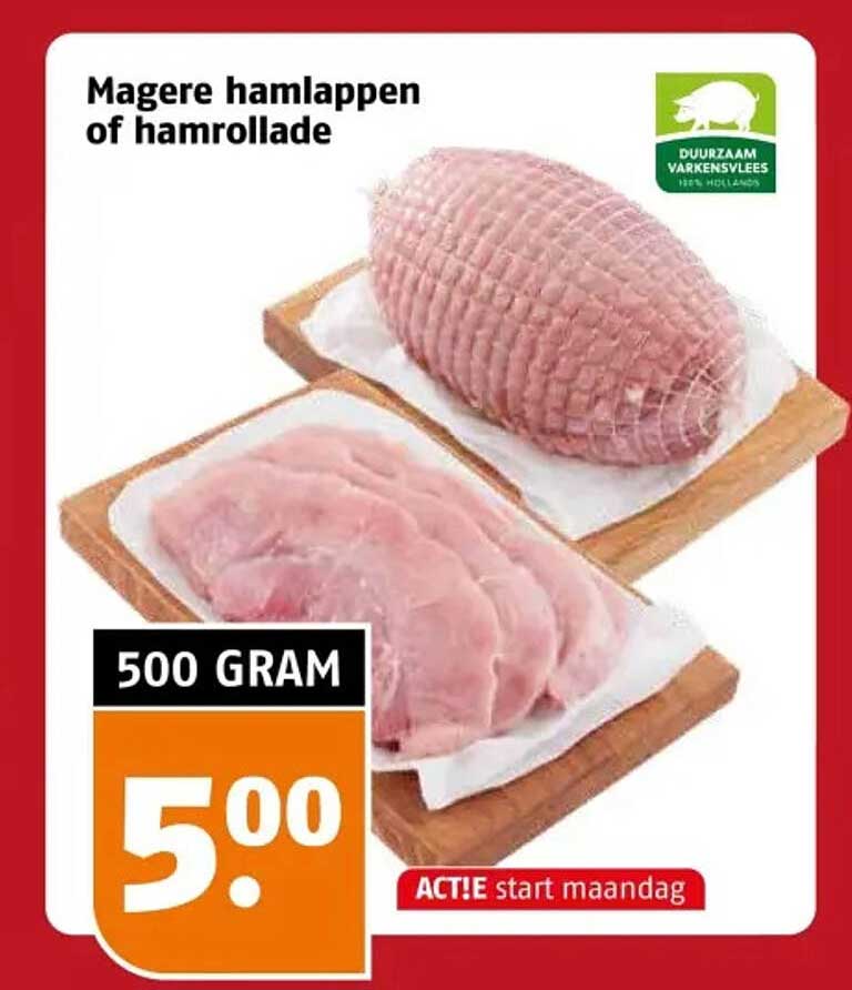Magere hamlappen of hamrollade
