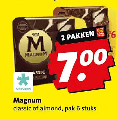 Magnum classic of almond, pak 6 stuks 2 pakken