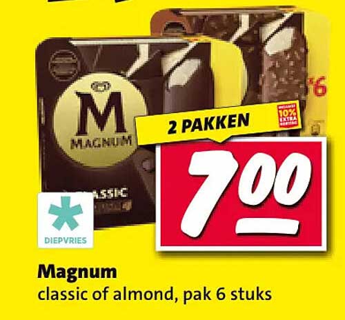 Magnum classic of almond, pak 6 stuks 2 pakken