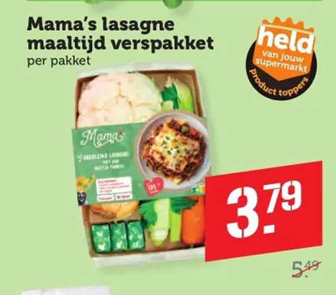 Mama's lasagne maaltijd verspakket per pakket