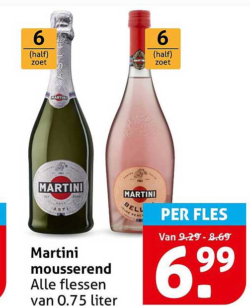 Martini mousserend Alle flessen van 0.75 liter
