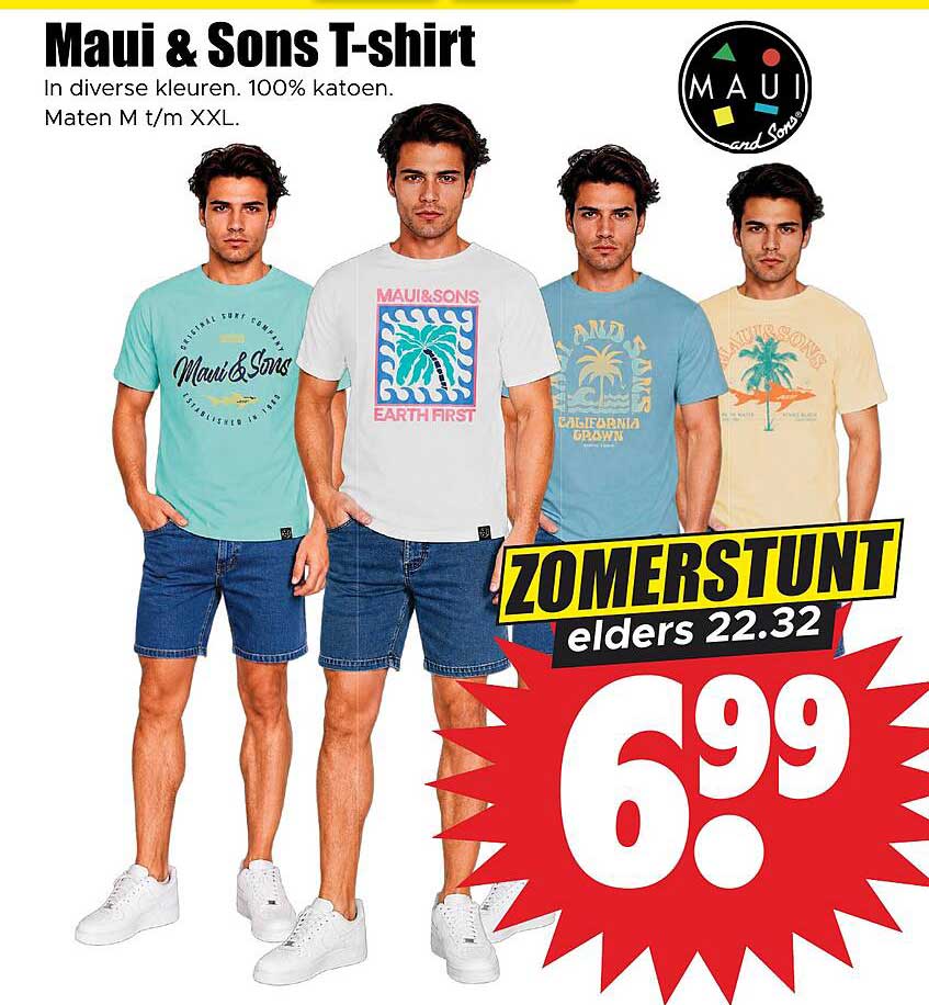 Maui & Sons T-shirt ZOMERSTUNT elders 22.32