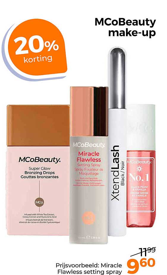 MCoBeauty make-up 20% korting
