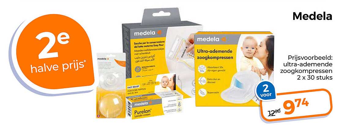 Medela Ultra-ademende zoogkompressen 2e halve prijs