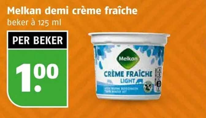 Melkan demi crème fraîche beker à 125 ml