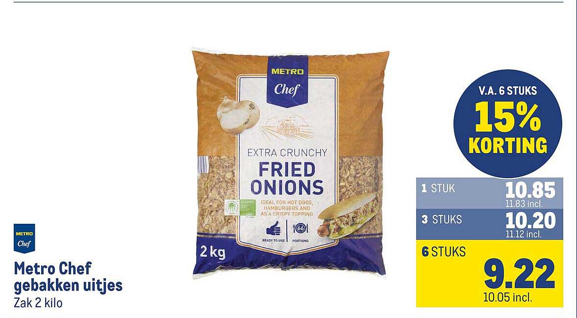 Metro Chef gebakken uitjes Zak 2 kilo