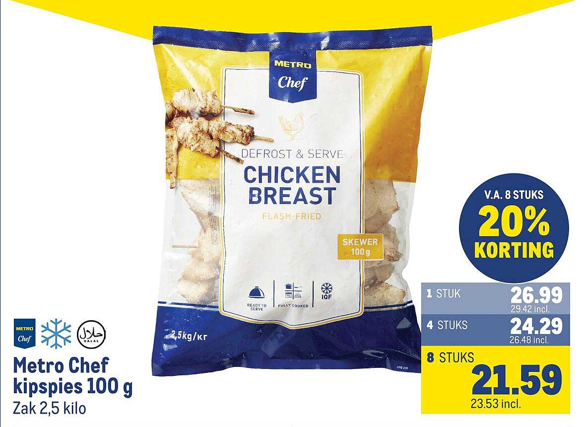 Metro Chef kipspies 100 g Zak 2,5 kilo
