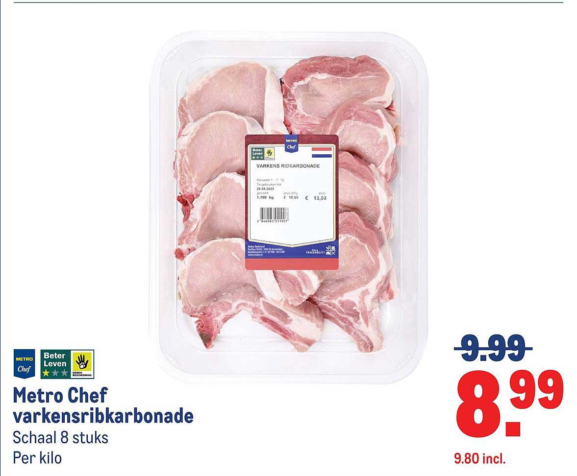 Metro Chef varkensribkarbonade