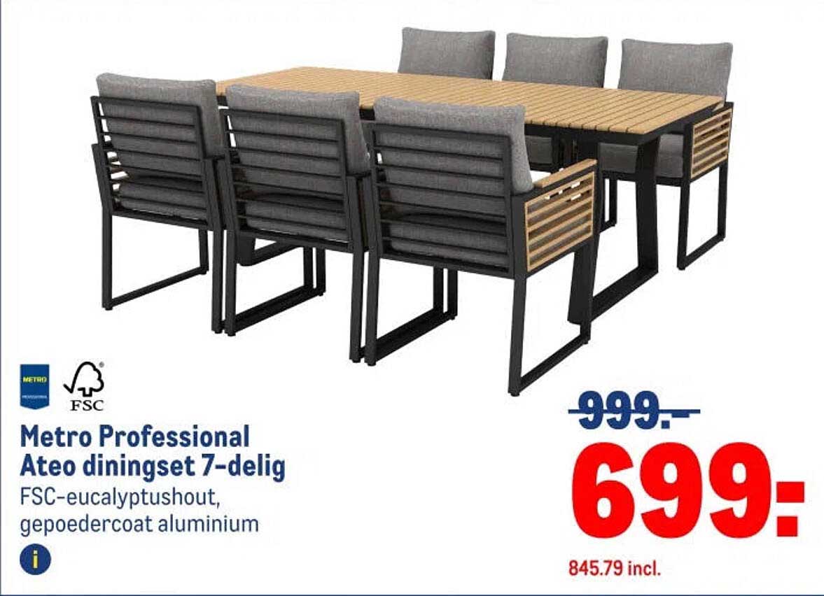Metro Professional Ateo diningset 7-delig