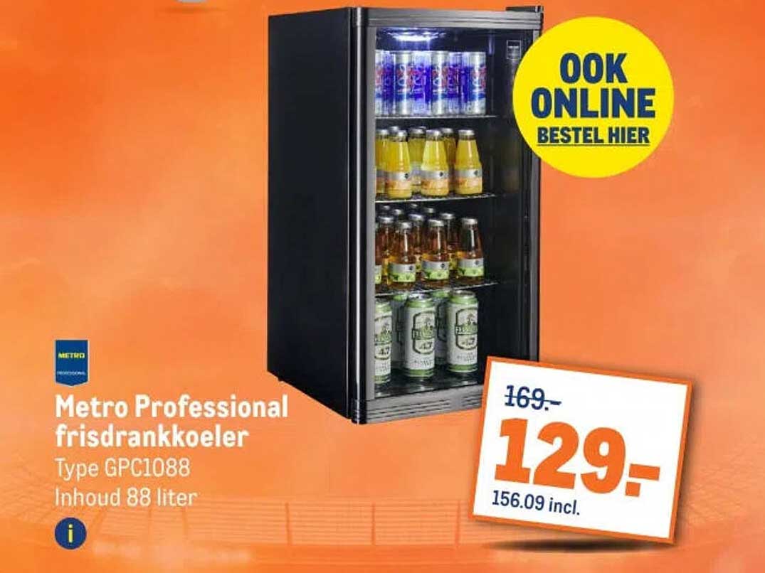 Metro Professional frisdrankkoeler Type GPC1088 Inhoud 88 liter