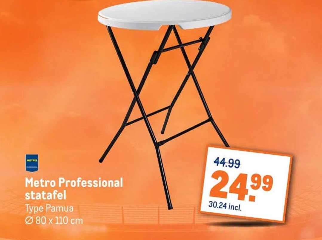 Metro Professional statafel Type Pamu Ø 80 x 110 cm