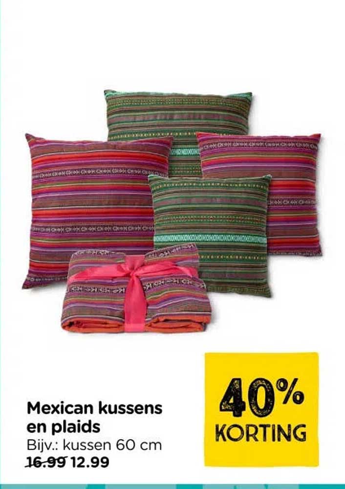 Mexican kussens en plaids 40% KORTING