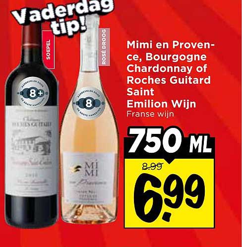 Mimi en Provence, Bourgogne Chardonnay of Roches Guitard Saint Emillion Wijn