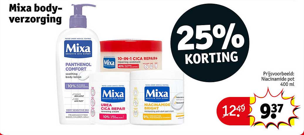 Mixa body-verzorging 25% korting