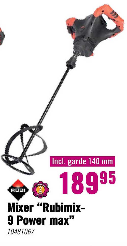 Mixer “Rubimix-9 Power max” Incl. garde 140 mm