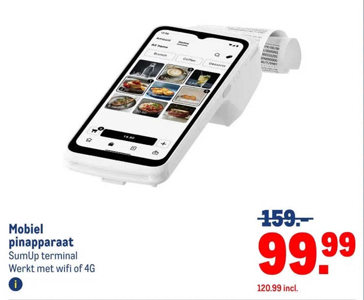 Mobiel pinapparaat SumUp terminal Werkt met wifi of 4G