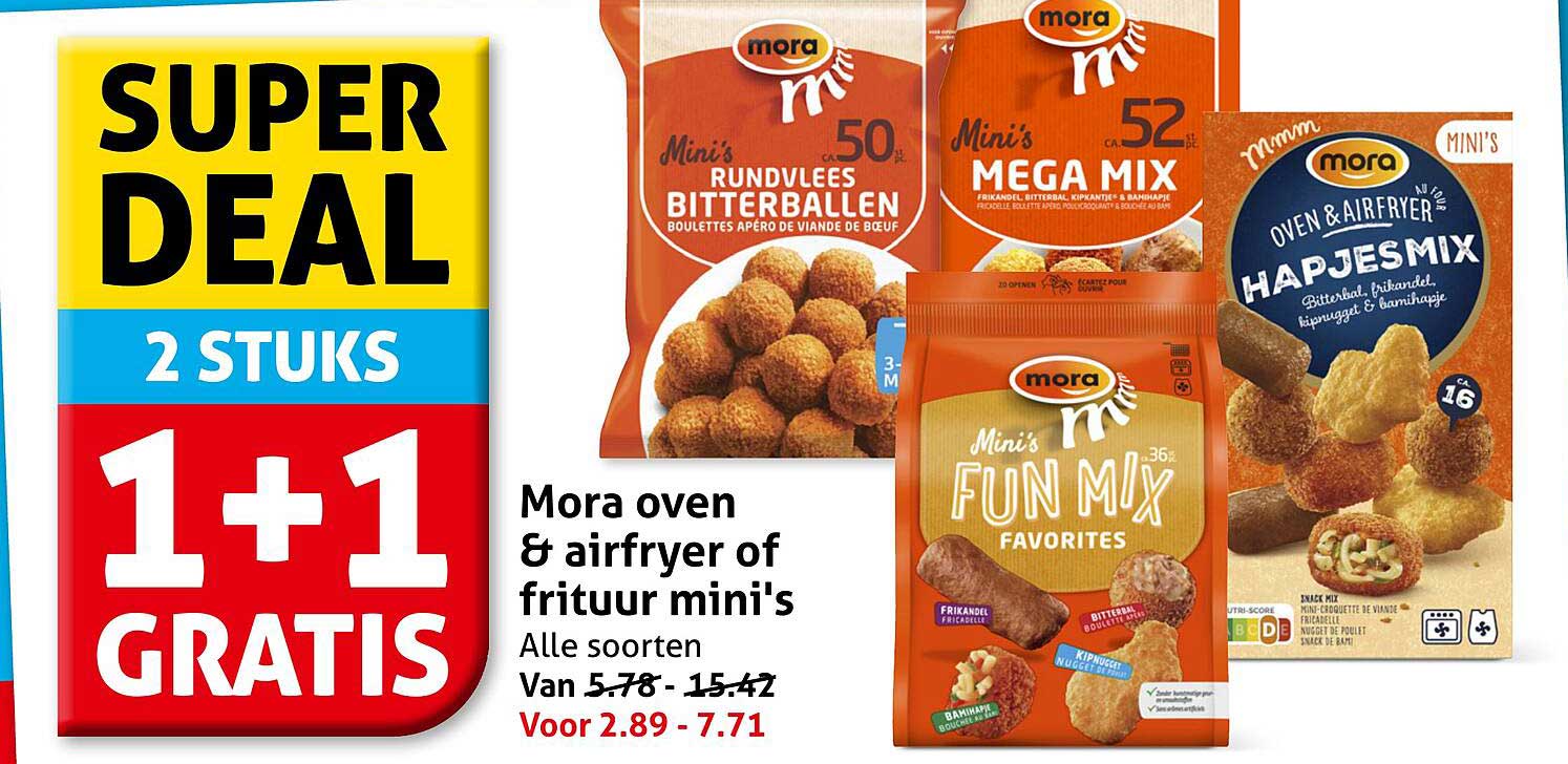 Mora oven & airfryer of frituur mini's Alle soorten 1+1 GRATIS