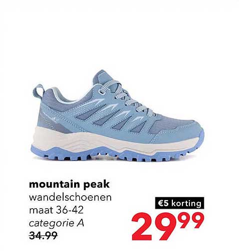 mountain peak wandelschoenen maat 36-42 categorie A €5 korting