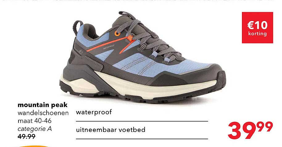 mountain peak wandelschoenen waterproof uitneembaar voetbed
