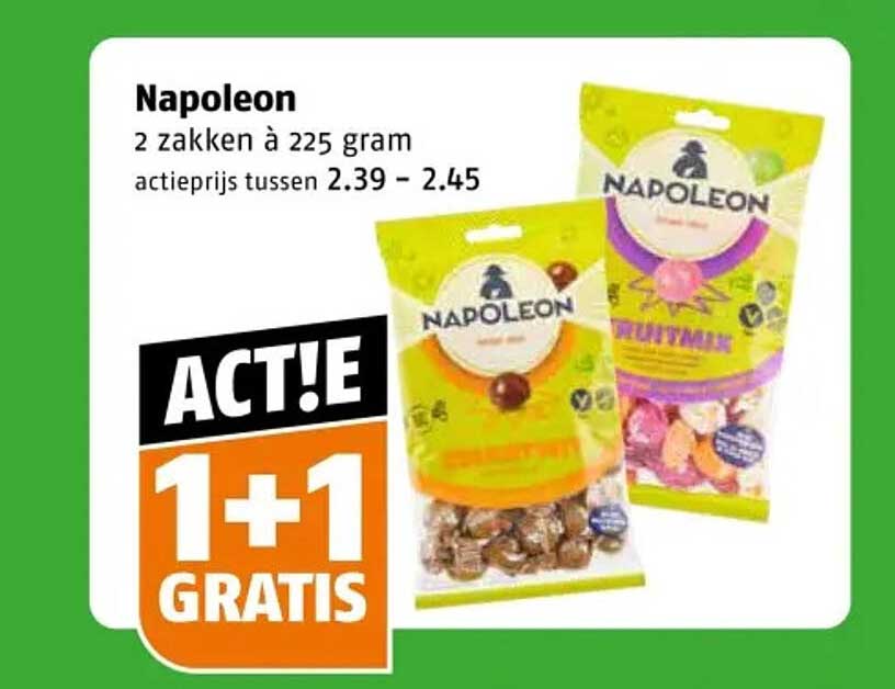 Napoleon 2 zakken à 225 gram ACTIE 1+1 GRATIS